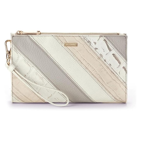 Brahmin Handbags - Brahmin Daisy Large Leather Wristlet Clutch - Ivory Flashback